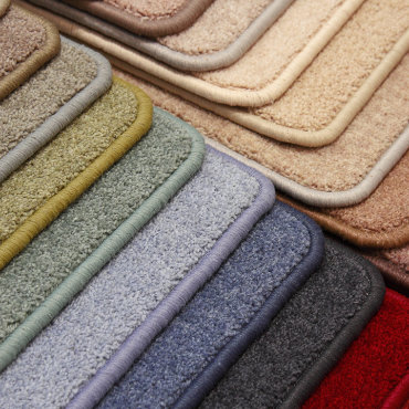 Twist pile samples of carpet