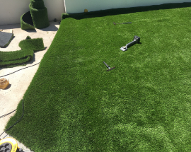Artificial grass being joined
