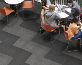 Cafe bar with carpet tiles