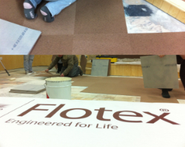 Flotex tiles being installed