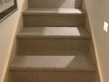 Waterproof carpet fitted on stairs